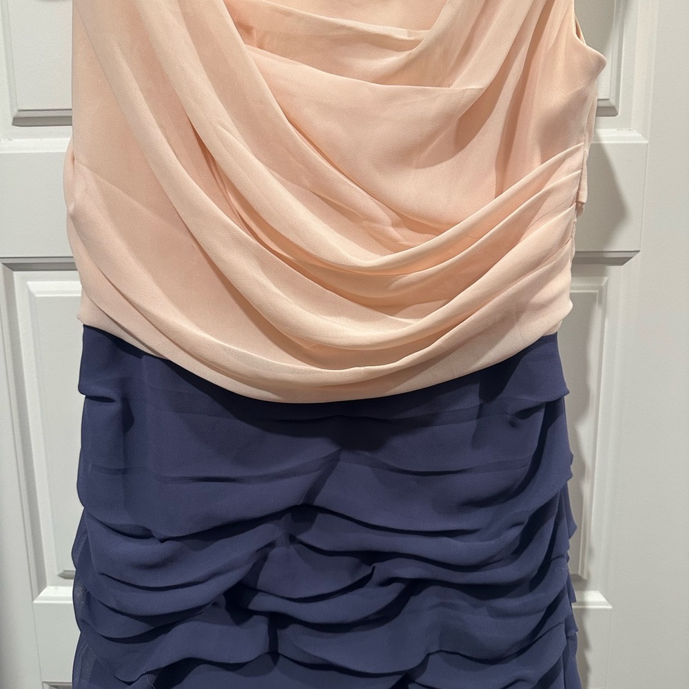 EXPRESS Ruched Two Toned Mini Dress - Picture 2 of 4